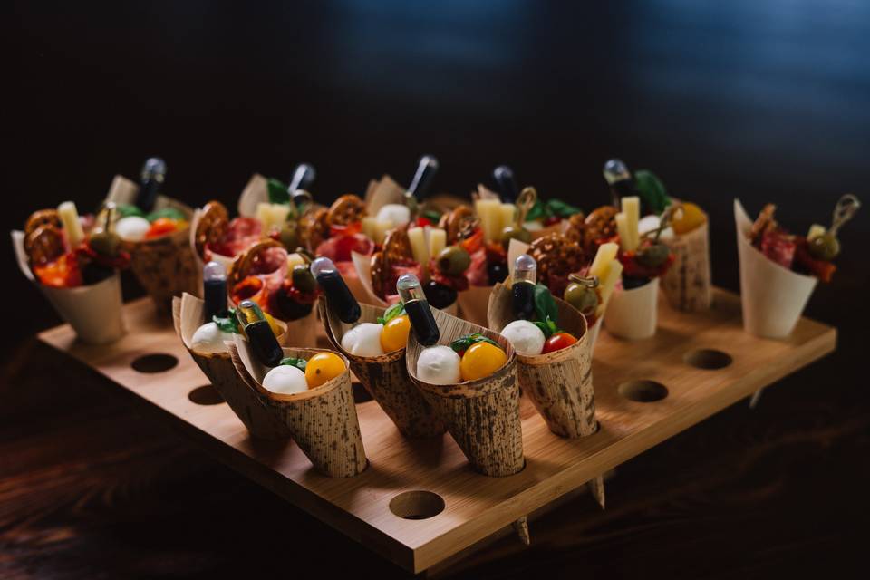 Caprese/Charcuterie Cones