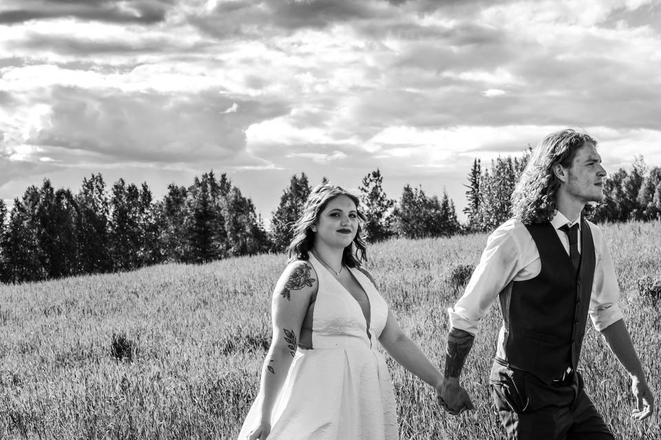Newlyweds , hand-in-hand - Gabriel King Photography