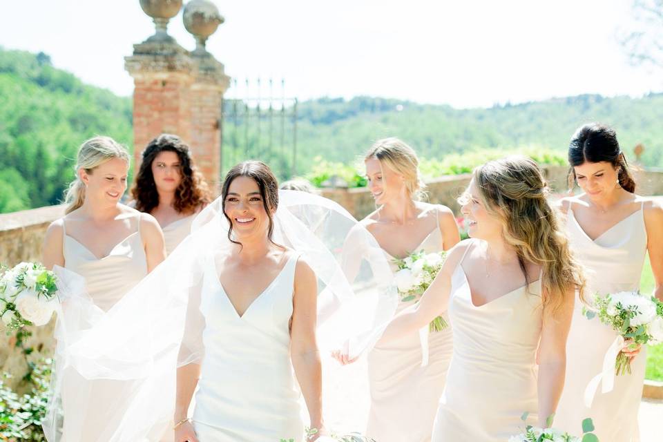 Tuscany bridal party