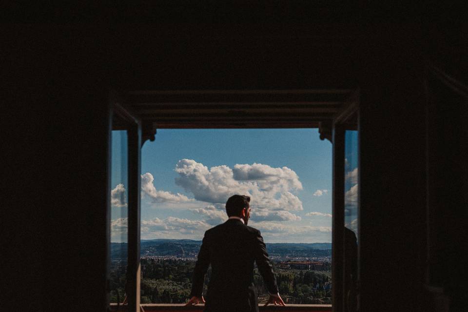 Groom looking over Florence