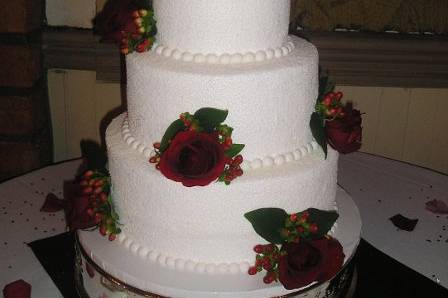 Jenny's Wedding at Moreno's RestaurantThis is a chocolate cake with strawberries and cream filling.