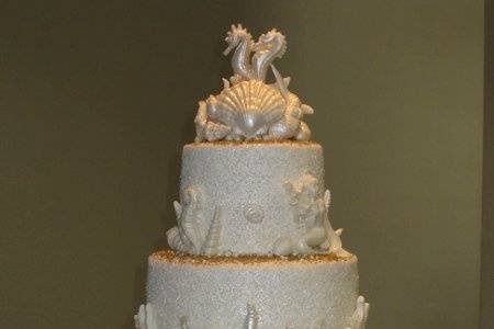 Chris and randy's wedding cake, a beach theme wedding cake for a very special couple.