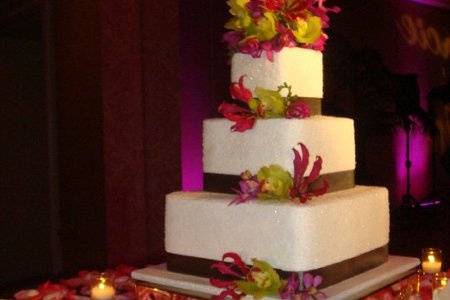 Gracie's Wedding Cake, 3 tiers with 2 fillings each one specially made for her and her fiancee.
