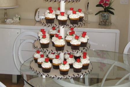 Sally's Bridal shower cup cake tower