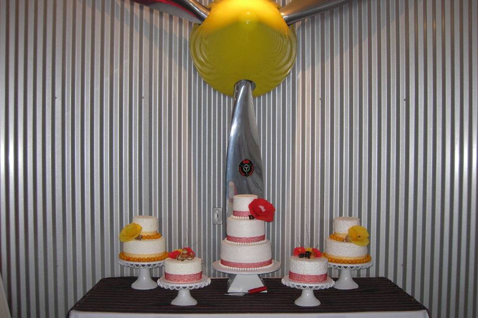 Dessert table specially made for Bertha and Lalo, this was a Mexican Style wedding in Ontario Airport.