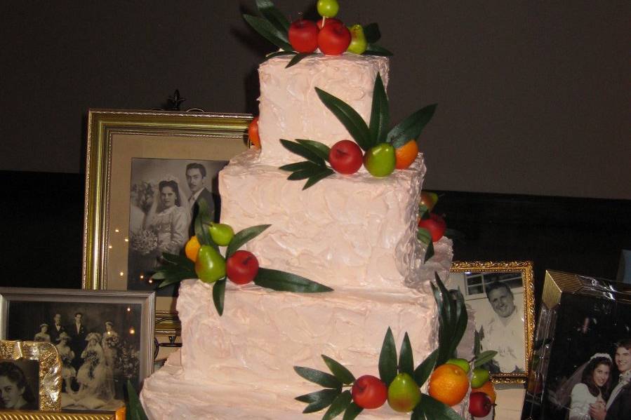 Chris and Maria's wedding cake at Park Plaza Hotel in LA, CA.