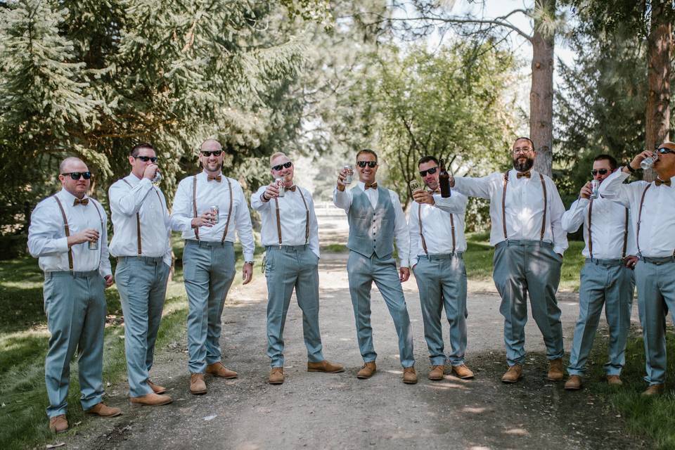 Groom and his groomsmen