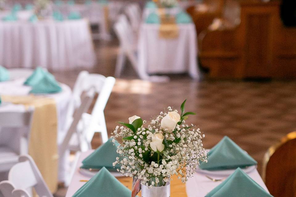 Tiffany blue and gold wedding