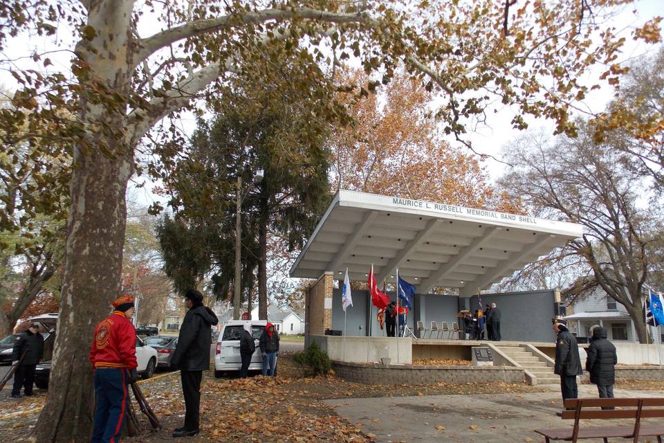 Veterans memorial park setup