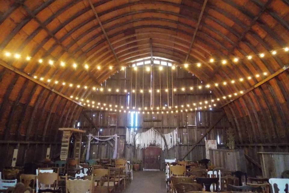 Inside the barn at allen acres