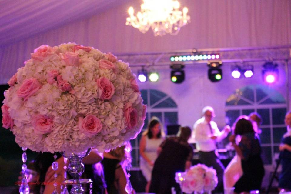 Bouquet beside the dance floor