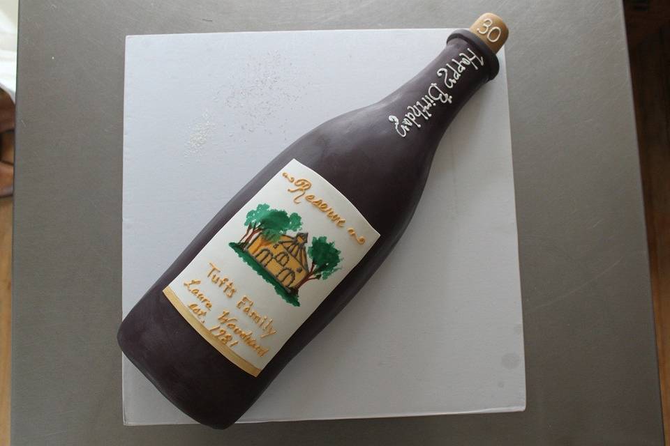 Wine bottle cake