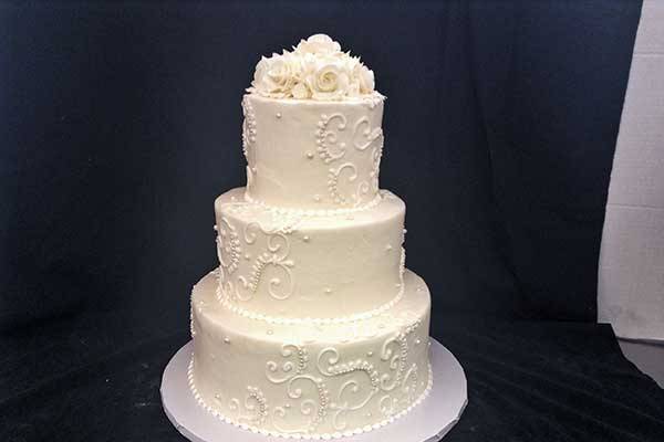 Rose Top Wedding Cake