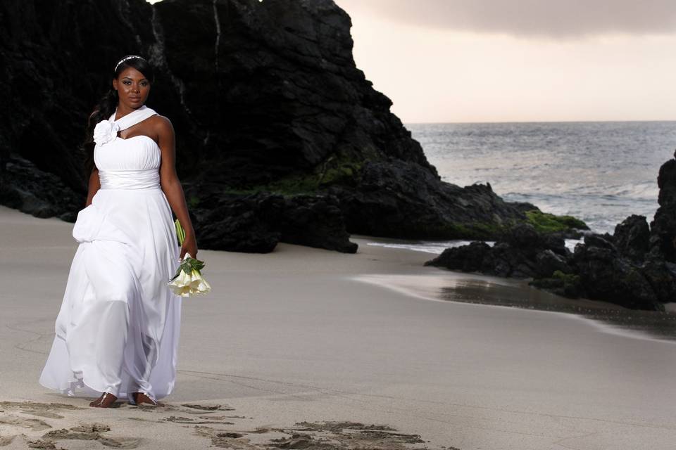 Walking along the beach