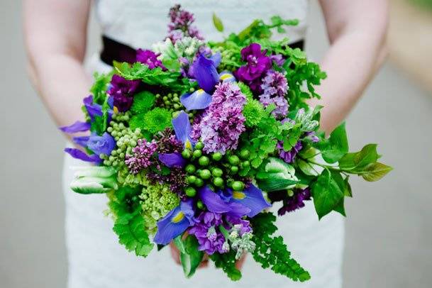 Green and Purple Bridal Bouquet