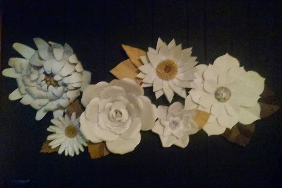 Giant Paper Flowers, great as a back drop or table centerpieces, or accents. Sizes range from 4