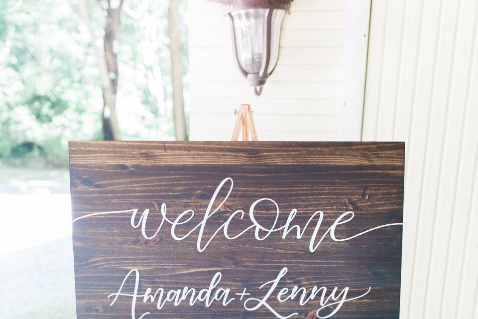 Wedding sign with names