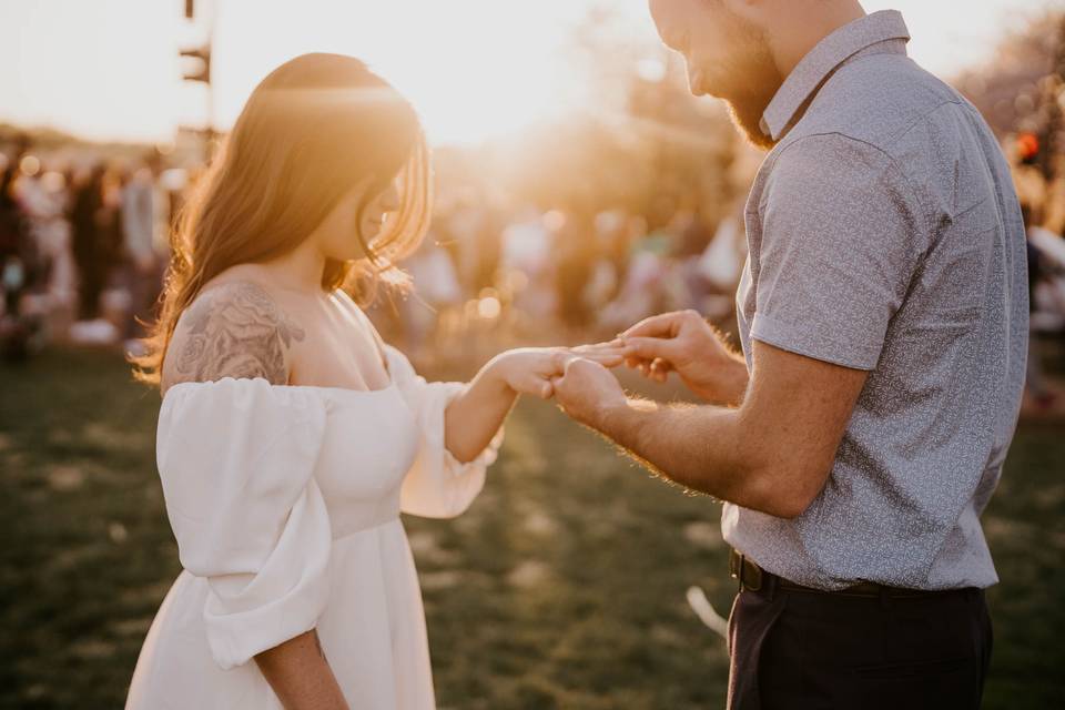 Cherry blossoms engagement