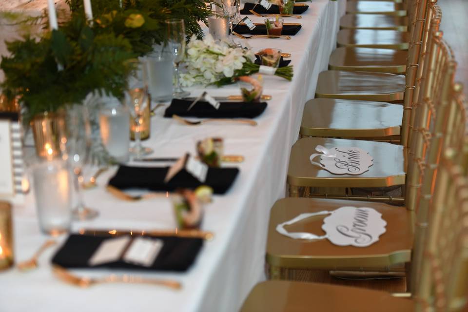 Banquet style set