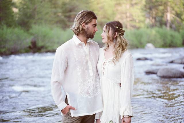 By the river