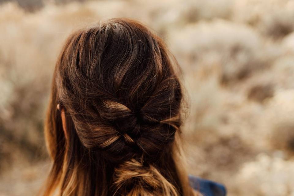 Half up style with braid