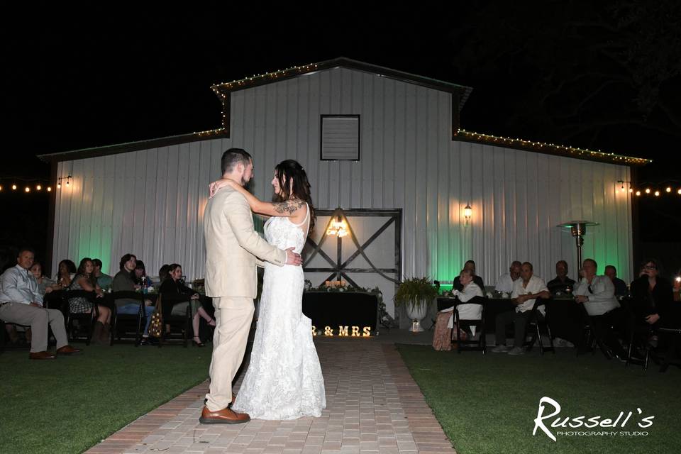 Outside Reception with Barn
