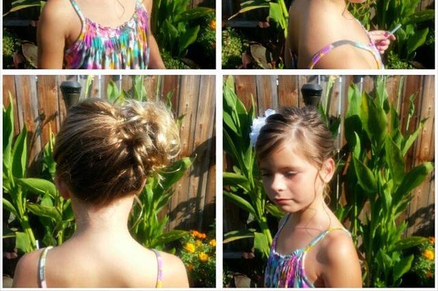 This pretty flower girl has naturally curly hair and I wanted to keep her natural beauty