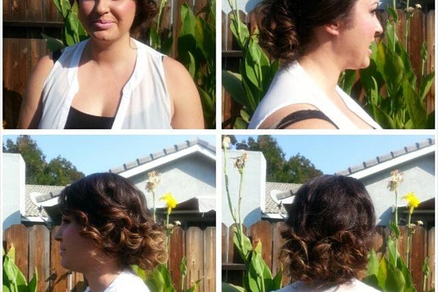 Low soft updo