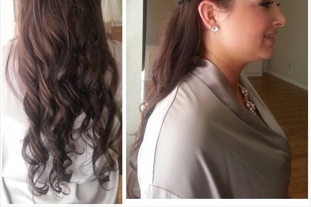 Half up hairstyle enclosed with thick braids. Braids are in, if you are trendy make sure your hair is too!