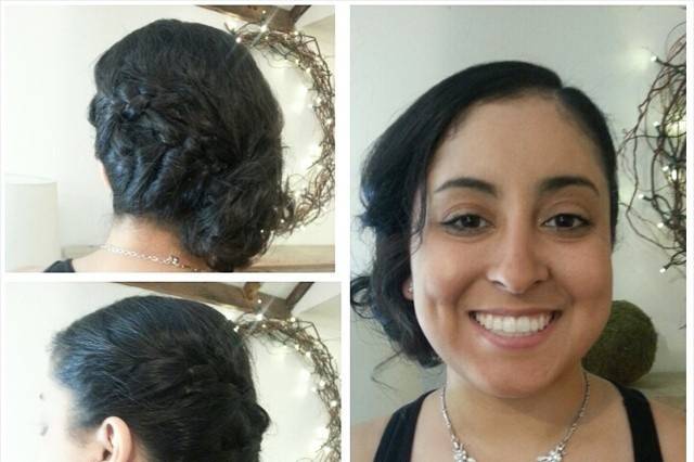 Double side braid melting into a side bun
