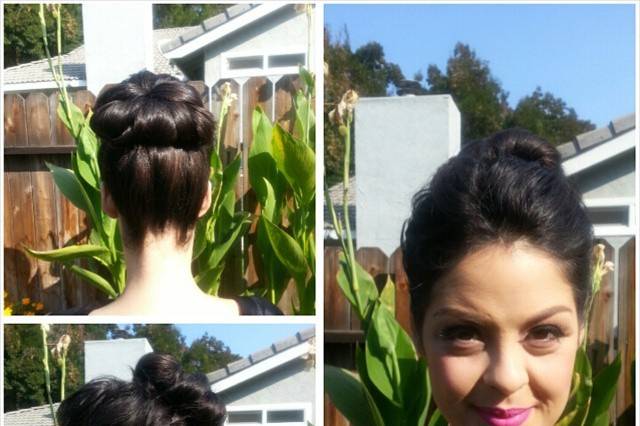 high elegant bun with volume in front