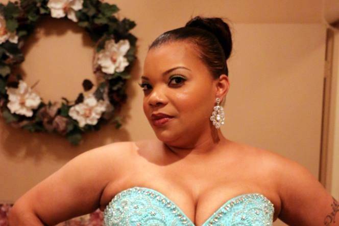 Tiffany Blue Beaded Maid of Honor Gown
