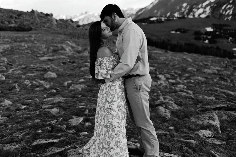 Trail ridge engagement session Estes Park