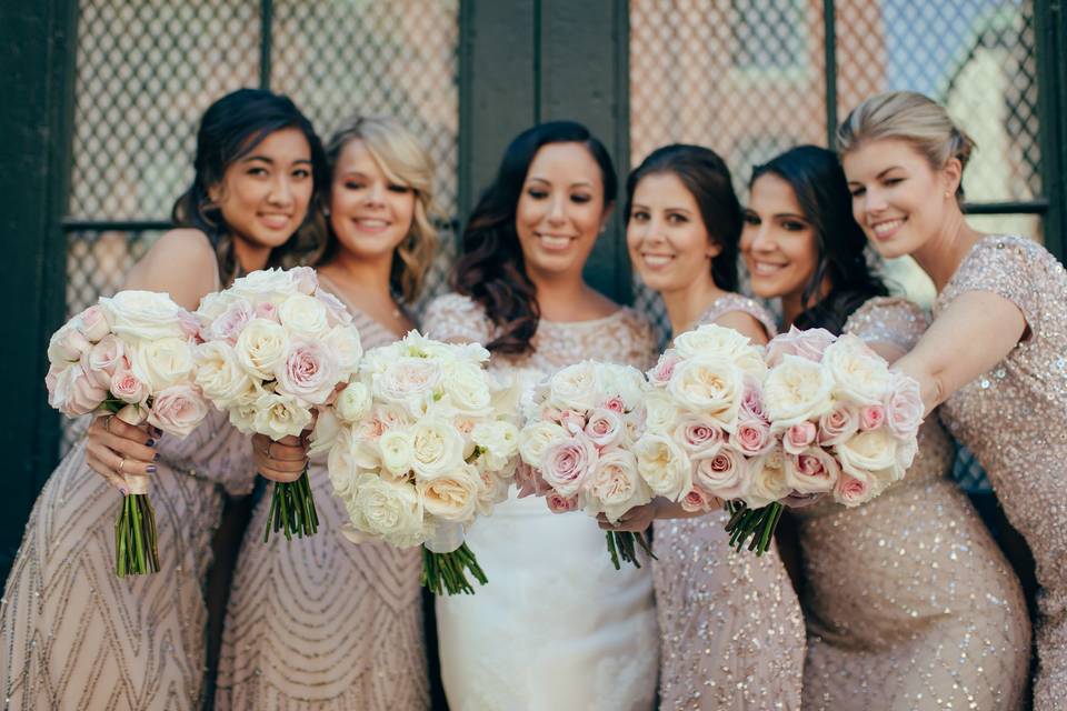 Matching wedding bouquets