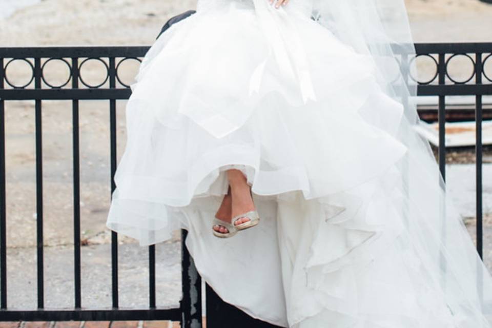 Bride by the ledge