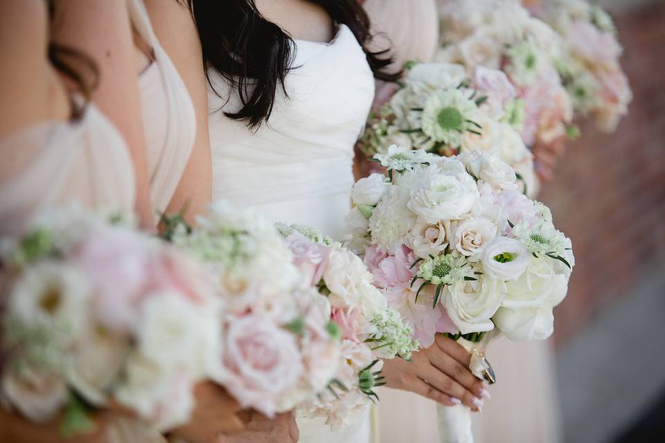 Matching wedding bouquets