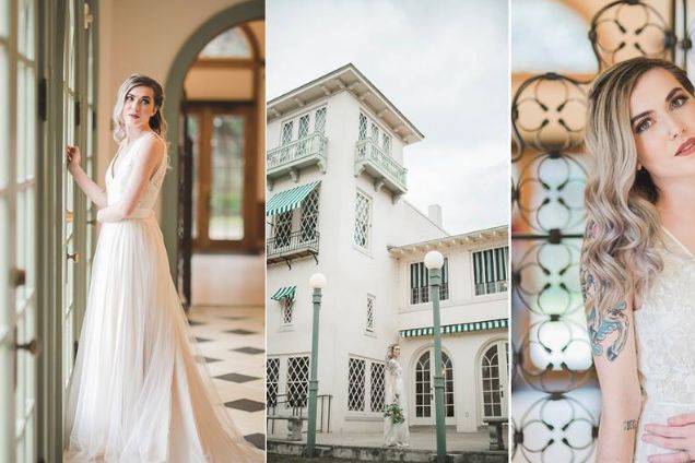 Bride portrait session near downtown Austin, Texas, at Laguna Gloria. Photography by Harper Blankenship.