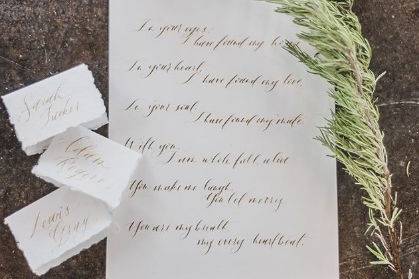 Handwritten wedding vows from a styled shoot at Venue 311 near Houston, Texas. Wedding Photography by Harper Blankenship.