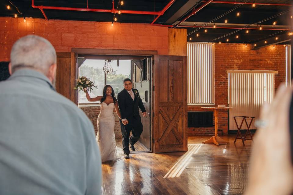 Elegant wedding entrance