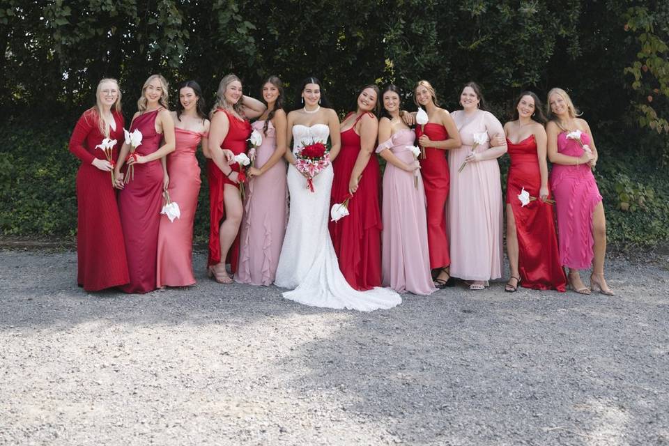 Black red white wedding