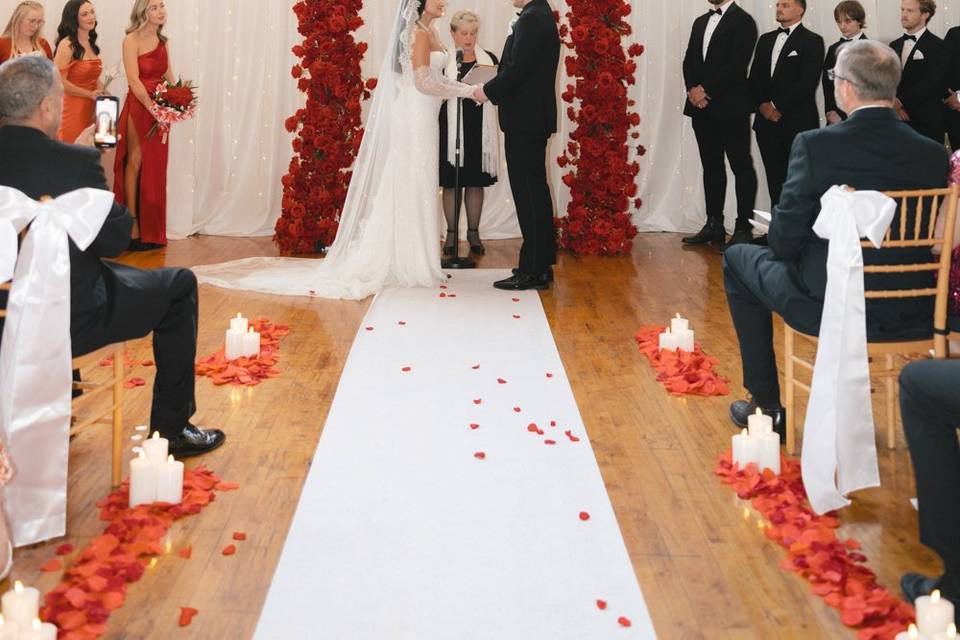 Black red white wedding