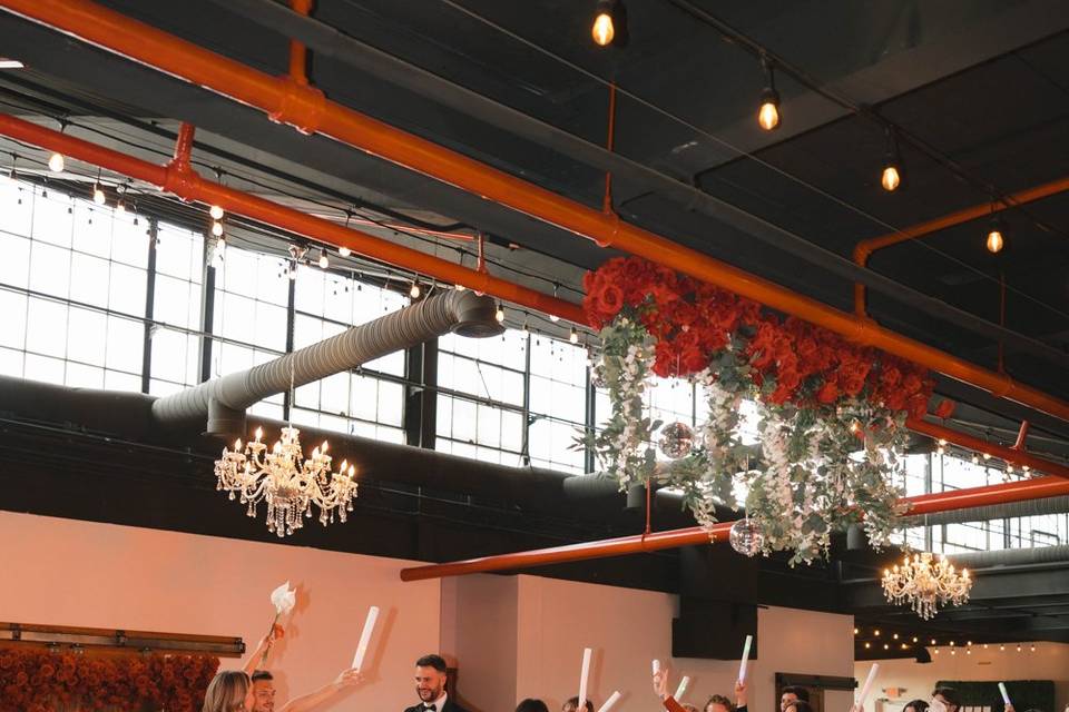 Black red white wedding
