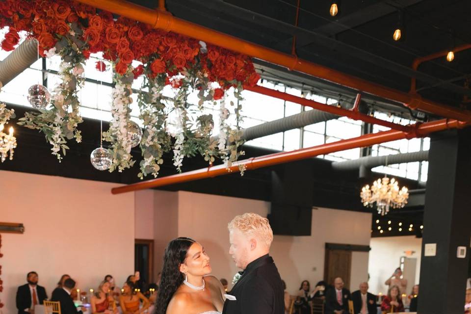 Black red white wedding