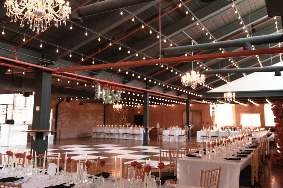Black red white wedding
