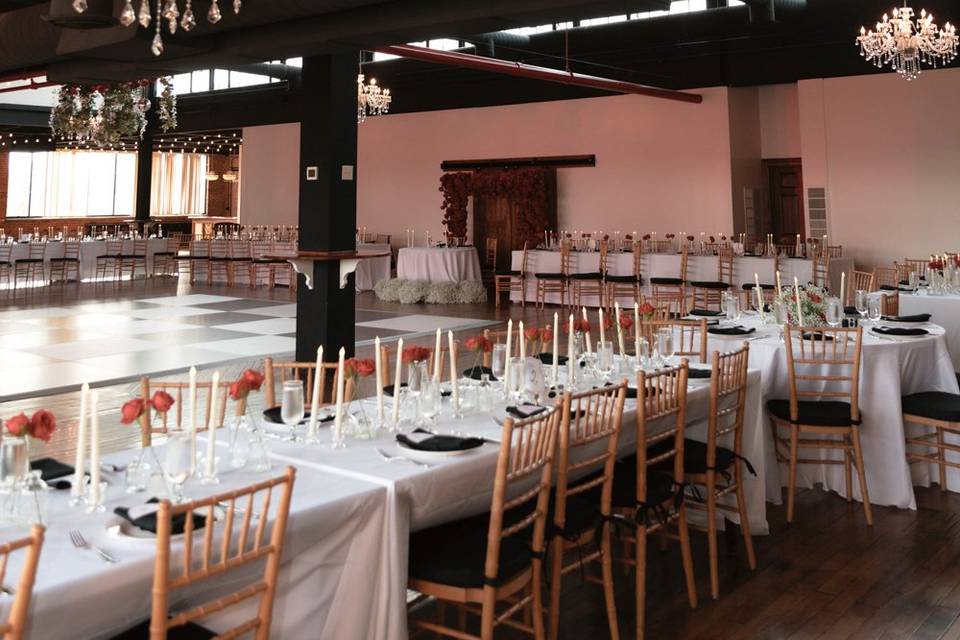 Black red white wedding