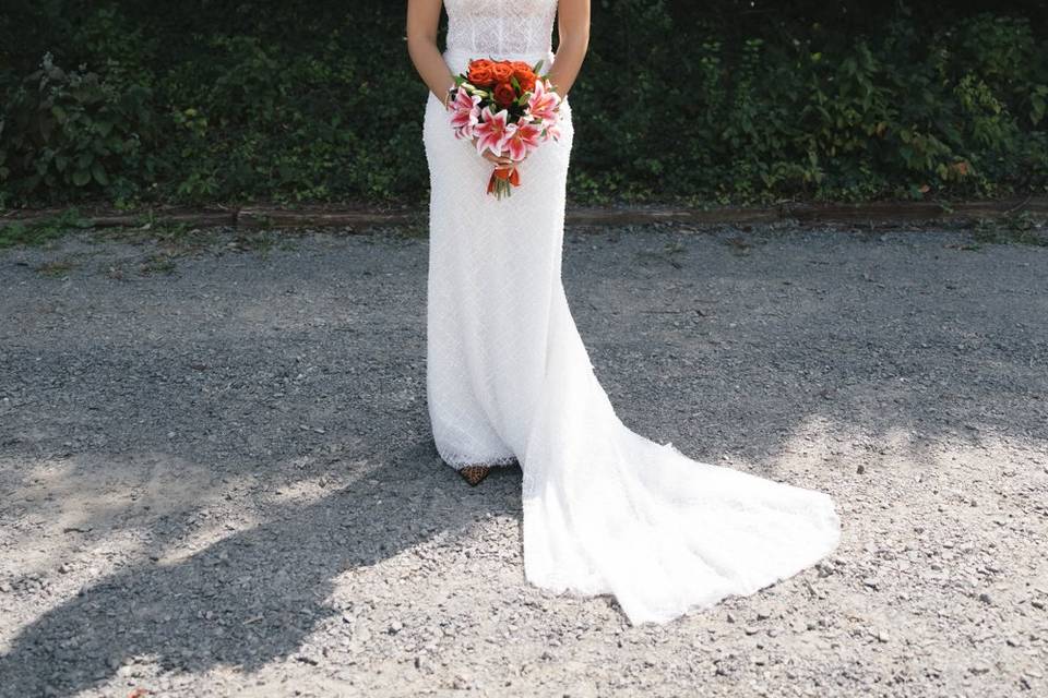 Black red white wedding