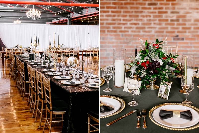 Black and gold wedding