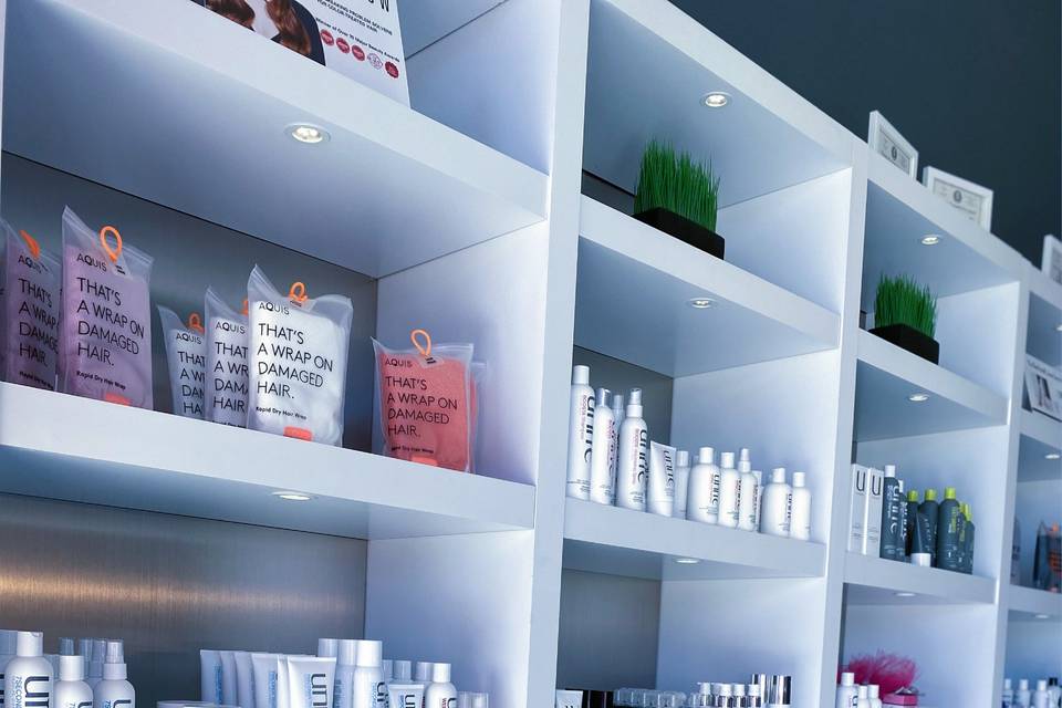 Salon display of products