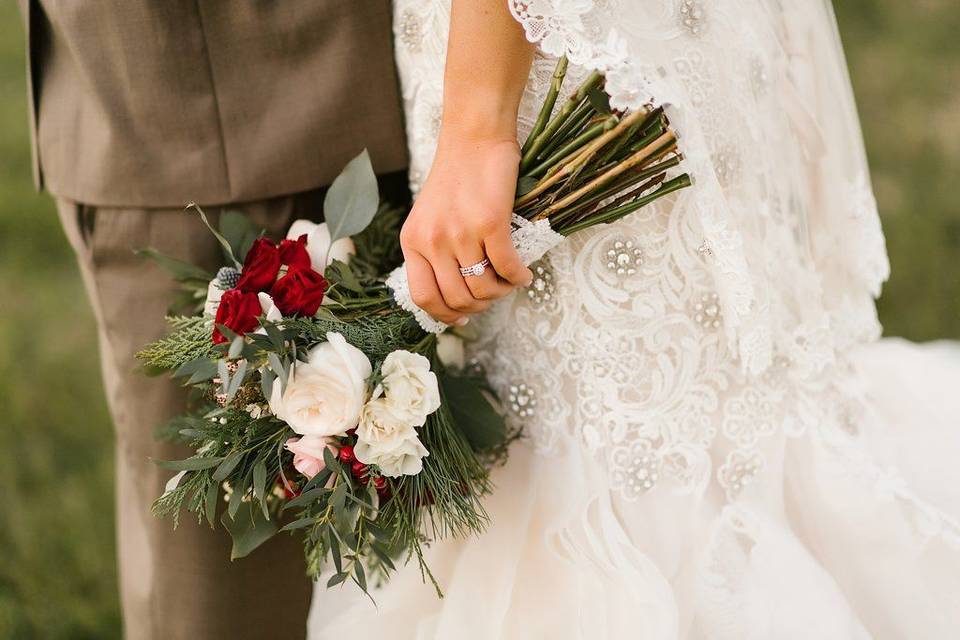 Bride holding her bouquet