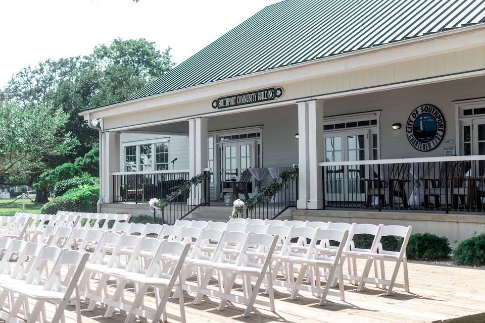 Deck set up for a Ceremony